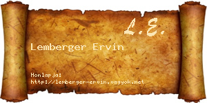 Lemberger Ervin névjegykártya